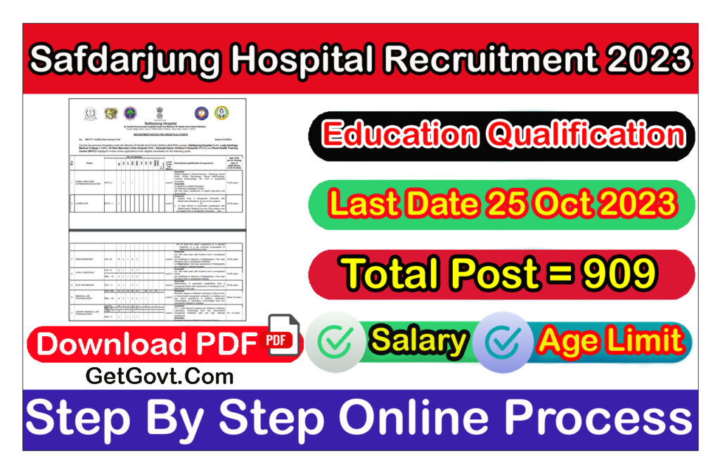 Safdarjung Hospital Recruitment 2023